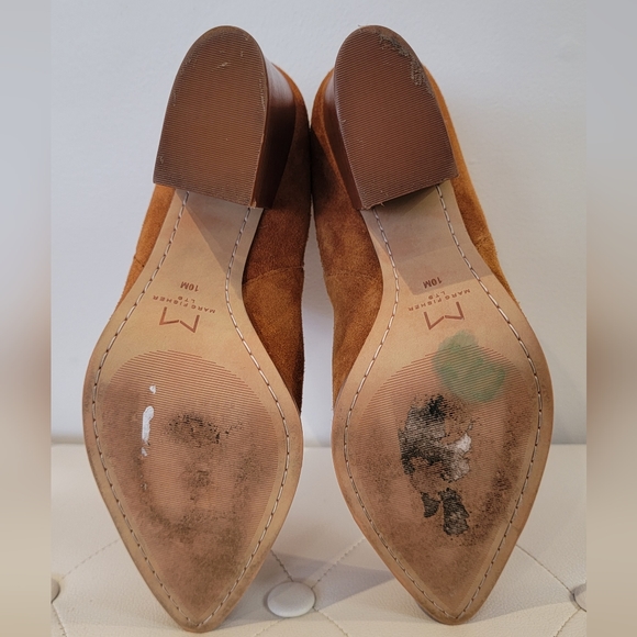 Marc Fisher Alva Pointy Toe Block Heel Suede Leather Boots Size 10M - Picture 4 of 13